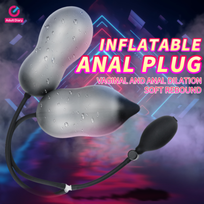Double Head Inflatable Dildo Pump Penis Anal Butt Plug G-spot Stimulator  Sex Toy | eBay