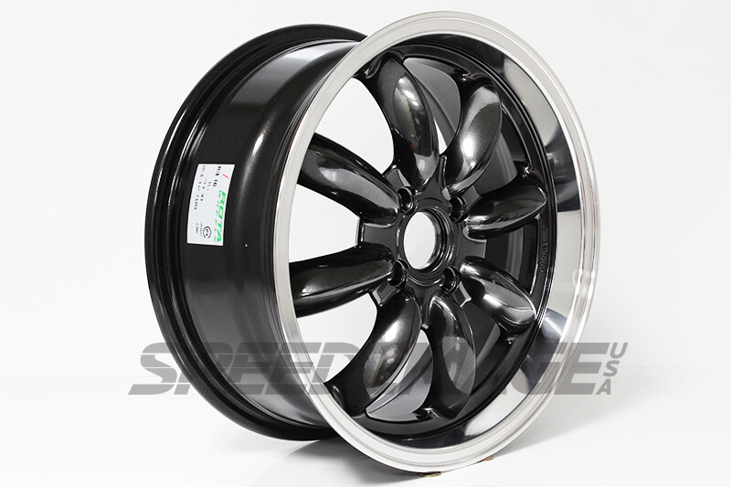 ROTA RB WHEELS HYPER BLACK W/ POLISH LIP 15X7 +30 4X108