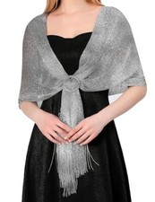 Shawls and Wraps for Evening Dresses, B. Dark Grey With Dark Grey Buckle 