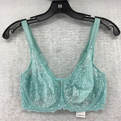Empreinte Women's Cassiopee 07151 Blue Embroidered Underwire Full Cup Bra Sz 36E