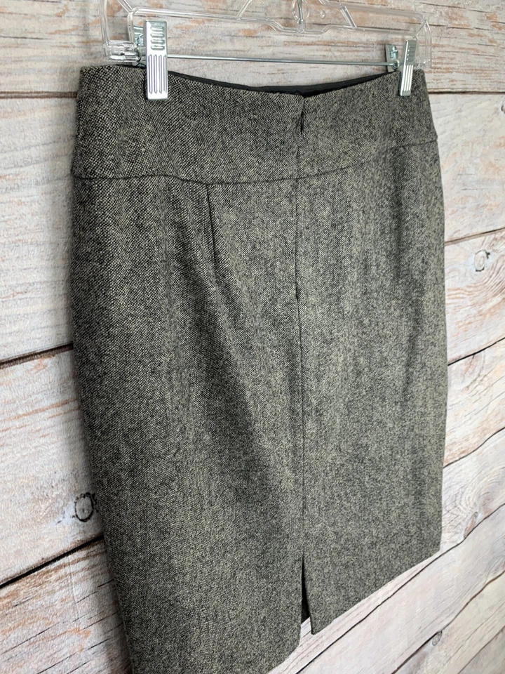 Falda lápiz Cabi para mujer mezcla de lana gris carbón tweed estilo #245 talla 4 Foto 4 de 4