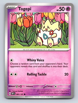 Togepi HP 50 Whiny Voice Attack Rarity Soft Pink Pokémon Design