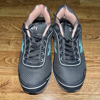 Gdefy Gravity Defyer Mighty Walk Men's Size 11 Comfort Shoes Gray Teal EUC