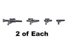 TCM BRICKS Black SW Blaster Weapon Gun Pack X8 Pieces Compatible MiniFig Parts 