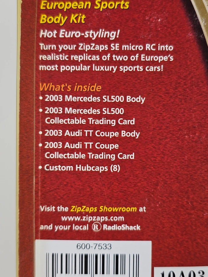 2003 Mercedes SL500 & Audi TT Coupe SE Body Kit ZipZaps Micro RC Accessory - Image 3 of 4