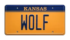 Planes, Trains and Automobiles | WOLF | Metal Stamped Replica Prop License Plate