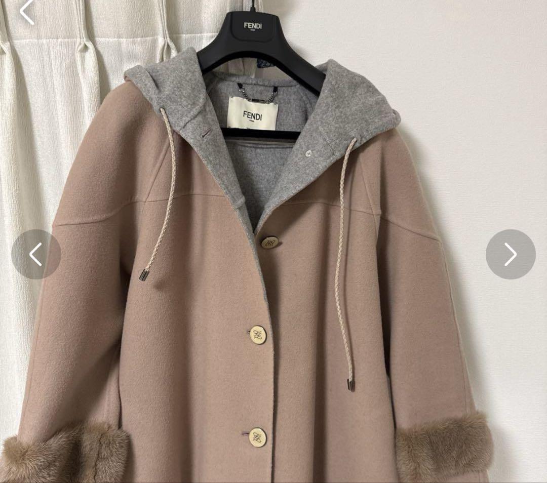 Fendi Hooded Long Coat With Pink Mink Fur | eBay