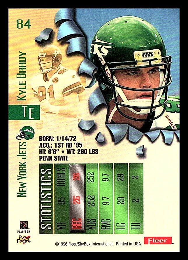 1996 Fleer Metal #84 Kyle Brady Free Shipping - Image 2 of 2