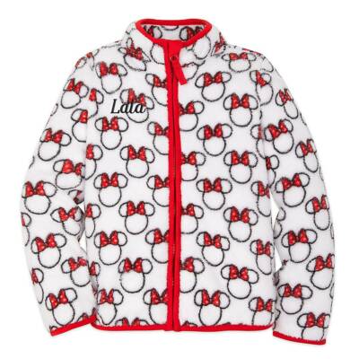 NWT Disney Store Minnie Mouse Fleece Jacket Girl Size 5/6 Red