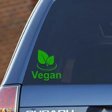 Vegan - TWO PACK - Green Vinyl Decal Car Window Laptop Notebook Tumbler