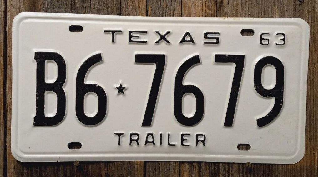 🐾 1963 TEXAS "TRAILER" LICENSE PLATE (B67679) UNUSED NOS eBay