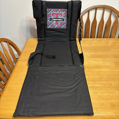 Tupperware Chair Pad Tri Folding Consultant Award Seat Cushion Black G1