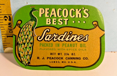 R. J. Peacock Canniag Co. (Best Sardines) Label, Lubec, ME
