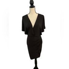 ASTR The Label Haley Dorman Sleeve Dress Black Gray Sz Small Open Back Revolve
