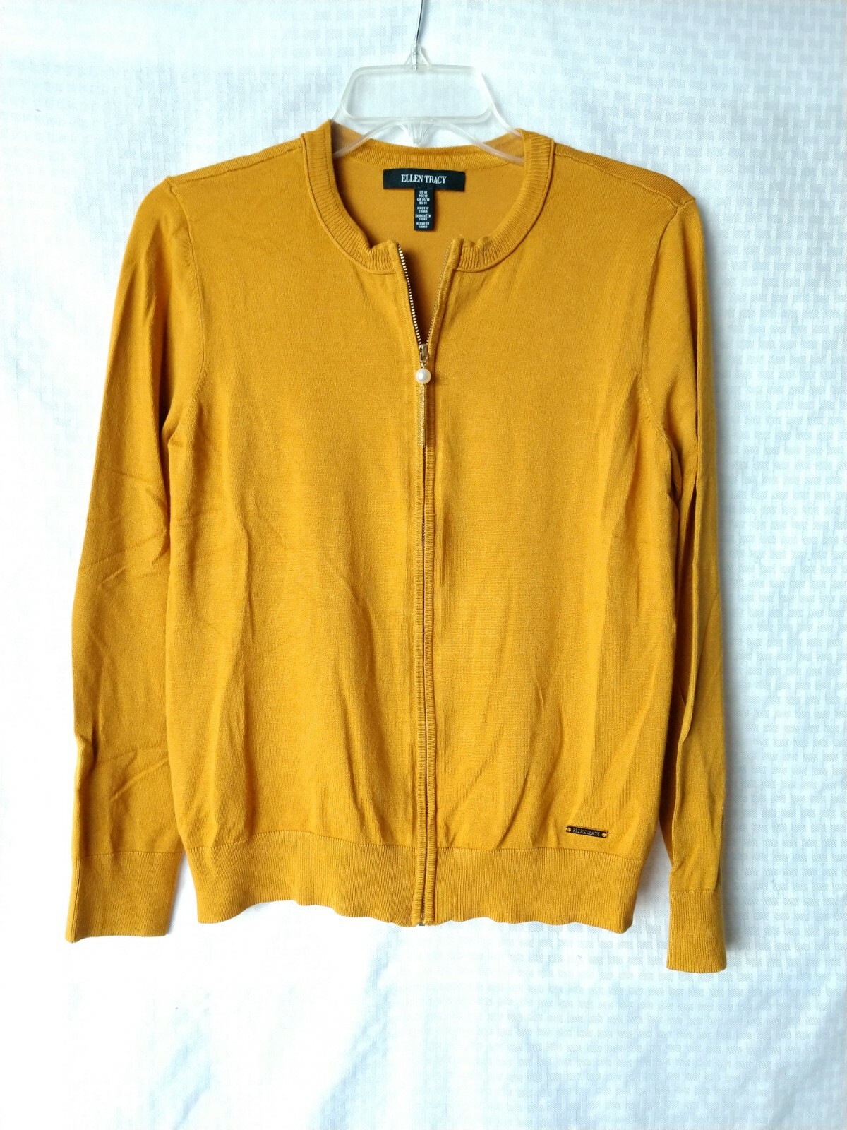Ellen Tracy Cardigan Sweater Zip Front 