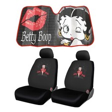 New Skyline Betty Boop Car Truck Front Seat Covers Headrest Covers Sunshade Set New Skyline Betty Boop Car Truck Front Seat Covers Headrest Covers Sunshade Set