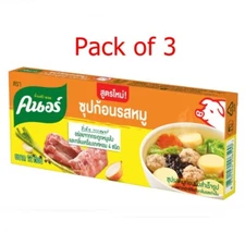 Pack of 3(36 Cubes)Knorr Instant Pork Flavored Soup Seasoning Food Clear Soup