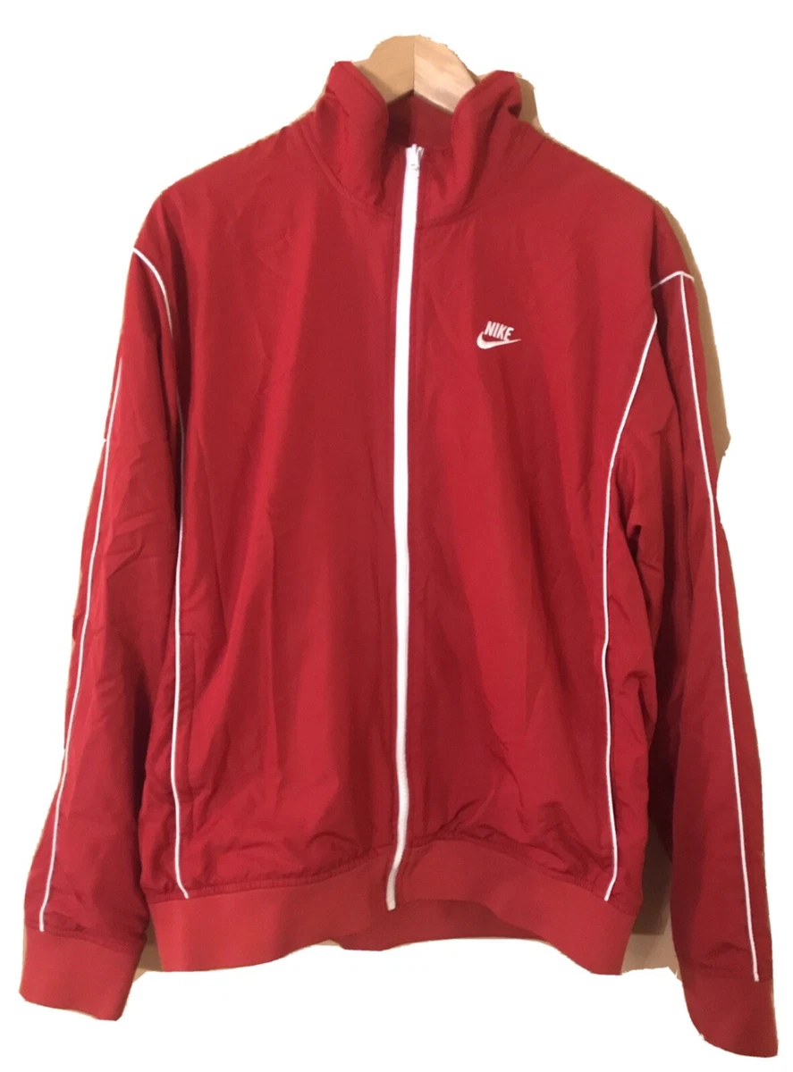 Vintage Nike Windbreaker Jacket RN# 56323 CA#05553 Red With White Zipper  Size L | eBay