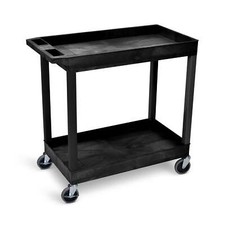 Luxor EC11-B 32" x 18" Tub Cart - Two Shelves