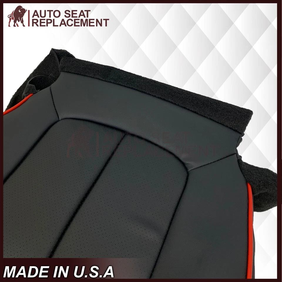 Ford F150 FX2 FX4 2011-2014 cuero negro - tubería roja cubierta de asiento del lado del conductor Foto 2 de 4