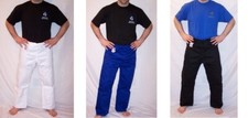 NEW! Martial Arts Gi Pants - White Blue or Black - Karate BJJ Jiu Jitsu Judo