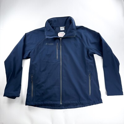 Columbia Mens XXL Navy Blue Northern Utilizer Full Zip Jacket Fleece Lined USA