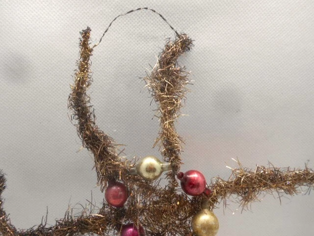 Antiguo oropel vintage envuelto en oropel navideño 7" grande alemán Foto 2 de 3