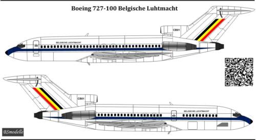 BSmodelle Boeing 727-100 Belgische Luchtmacht 1\100 decal - 第 1/2 張圖片