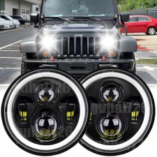 Pair 2pc 7inch Round Led Projector Hilo Beam Headlights For Jeep Wrangler Jk Tj