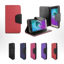 Para Samsung Galaxy J3 SKY S320 (2016) Cuero Billetera Abatible Folio Soporte Estuche Cubierta