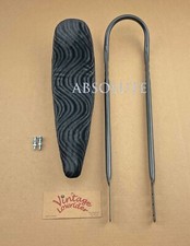 VINTAGE LOWRIDER 24" SHORT BACK SISSY BAR IN CHROME W/ BLACK VELOUR BANNANA SEAT