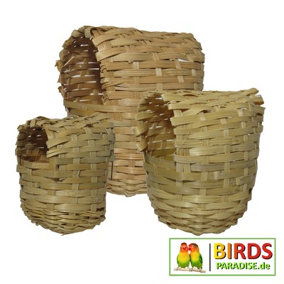 Exotennest, Bambus - Exotenkörbchen Nistkörbchen - 3 Größen ca. 10, 13 o. 15cm