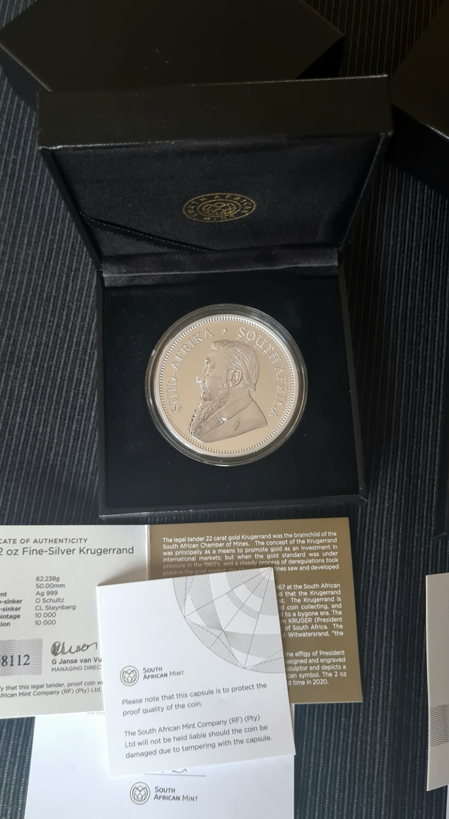 2020 Krugerrand 2oz Silver Proof Coin