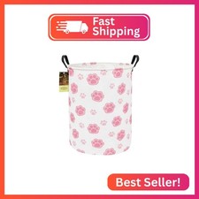 HUNRUNG Laundry Hamper,Large Canvas Fabric Lightweight Storage Basket Toy Organi