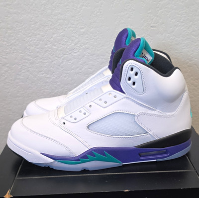 NEW MENS 10 Air Jordan 5 Retro 2025 Grape White/New Emerald/Grape Ice HQ7978-100