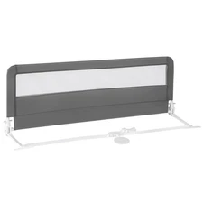 Costway 59" Baby Bed Rail Guard Breathable Material Safety Swing Down Home Gray