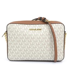 Borsa a tracolla originale Michael Kors marrone/bianco sporco PVC/pelle/tono ...