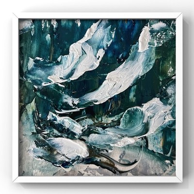 Norway Norwegian Sea, Senja Storm Mood, Expressive Abstract Seascape Framed Art