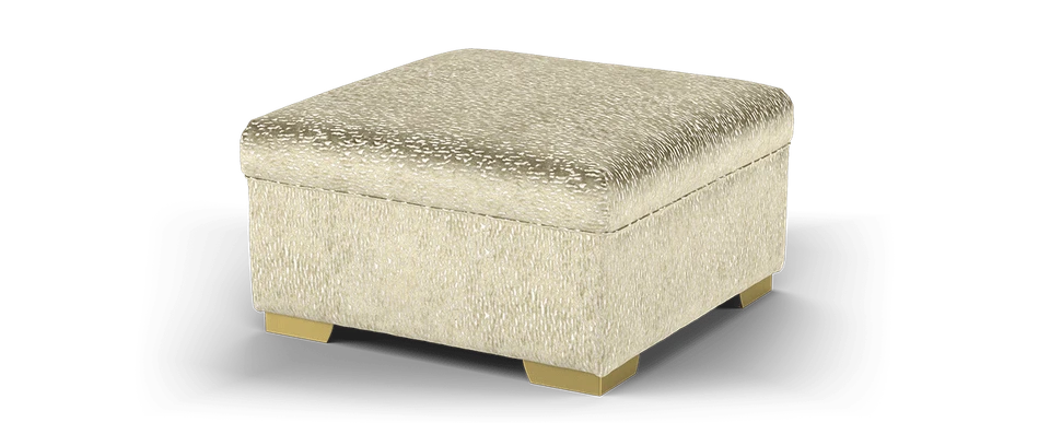 Sofology The Valentina Footstool Fabric Champagne Designer Feet Walnut RRP £549