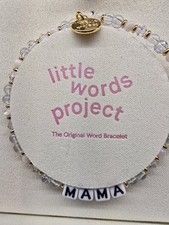 Little Words Project -MAMA Bracelet blue/greyish pearl gold sold out NIB