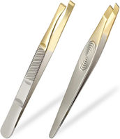 Edelstahl Pinzette Set FüR Augenbrauen Und Gesichtshaar PräZisionszupfen 87Mm