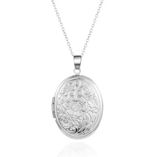 Fashion Stainless Steel Oval Living Memory Locket Pendant Necklace Women Gift