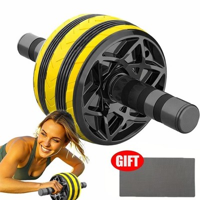 Roue Abdominale 66fit Abs & Core – Double Roue, Poignées Mousse, Genouillère Incluse, Sangles Pieds, 29 Cm