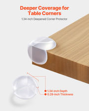 VEVOR Corner Protectors Baby Proofing, 24 Pack, Clear Transparent Table Corner
