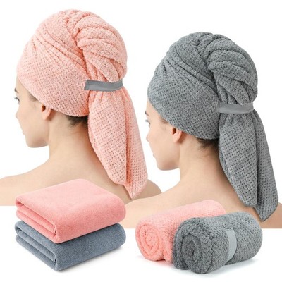 Athora 4er Pack Mikrofaser Haartuch Set, Halstuch Einheitsgröße, rosa + grau 