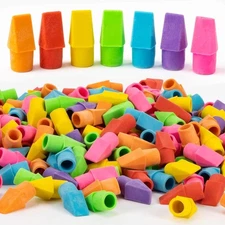 Cap Erasers for Pencils Pulk, Pencil  Erasers Cap Eraser Top Assorted Colors-100