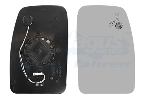 Spiegelglas AußEnspiegel Hagus VAN Wezel 4388838 Konvex Beheizbar FüR Opel X62 3-image