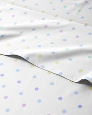 Kids Queen Size Bed Sheet Set - 4 Piece Kids Loft Bed Sheets - Polka Dots Themed