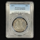 1877 50C PCGS XF Detail Seated Liberty Half Dollar - Looks AU