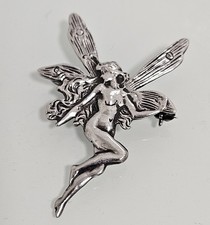 925 Stamped Silver Fairy Brooch. Hallmarked. Lovely Condition Art Nouveau Style